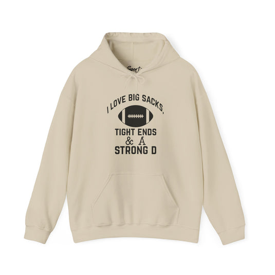 I Love Big Sacks Football Unisex Adult Basic Hooded Sweatshirt