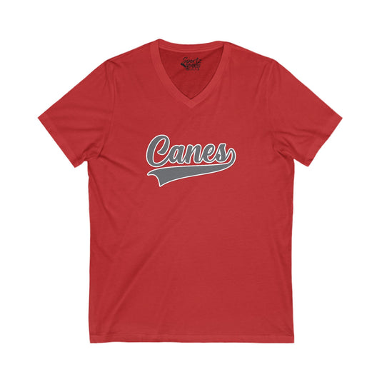 Palm Harbor Lady Canes Unisex Adult Women's V-Neck T-Shirt