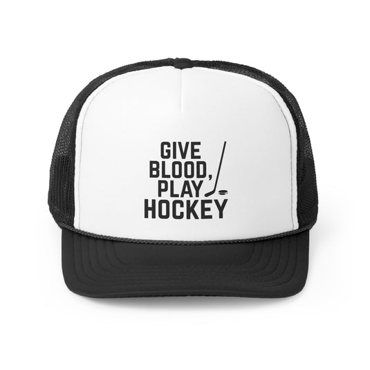 Give Blood Play Hockey Trucker Hat