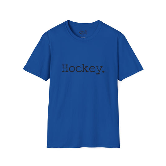 Typewriter Design Hockey Adult Unisex Basic T-Shirt