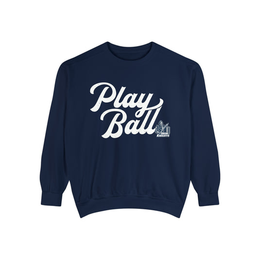 Iron Knights Premium Adult Unisex Crewneck Sweatshirt - Play Ball Design w/Knight Logo