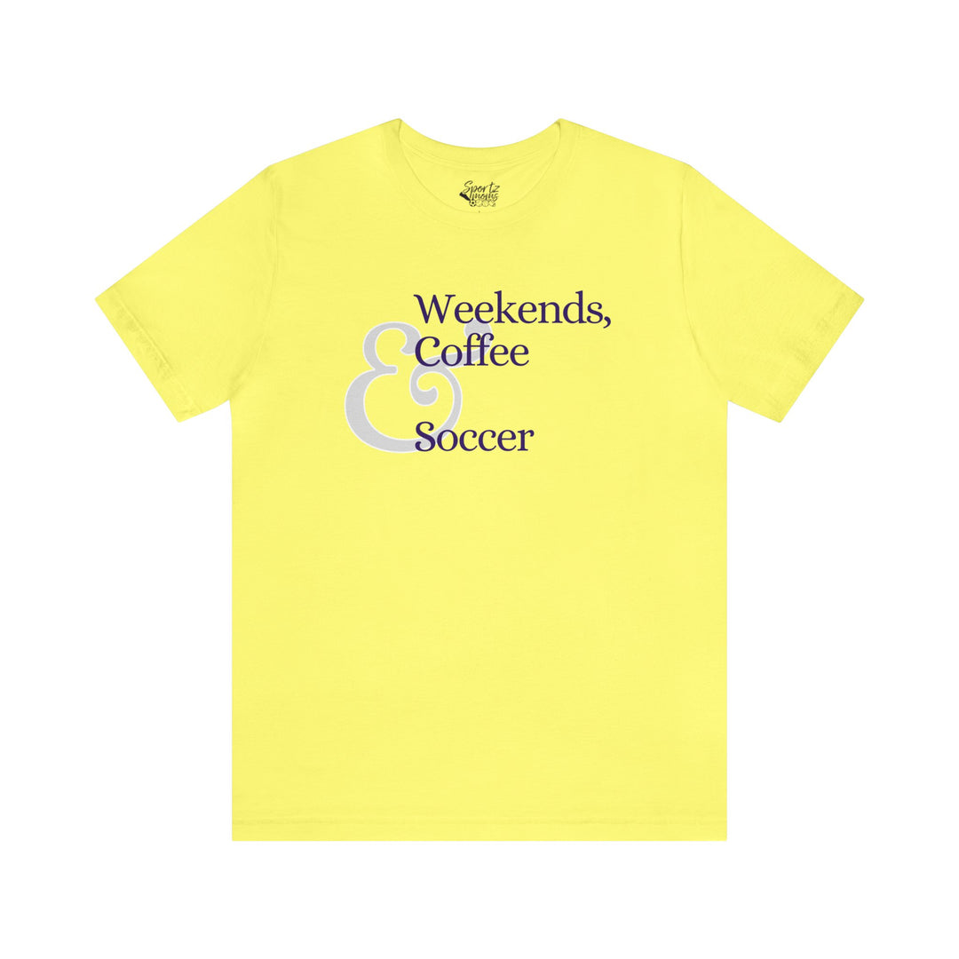 Weekends Coffee & Soccer Adult Unisex Mid-Level T-Shirt