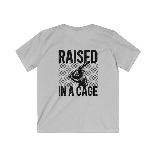 Raised in a Cage Baseball Unisex Youth Basic T-Shirt