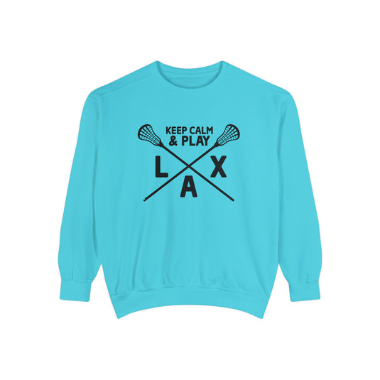 Keep Calm Lacrosse Adult Unisex Premium Crewneck Sweatshirt