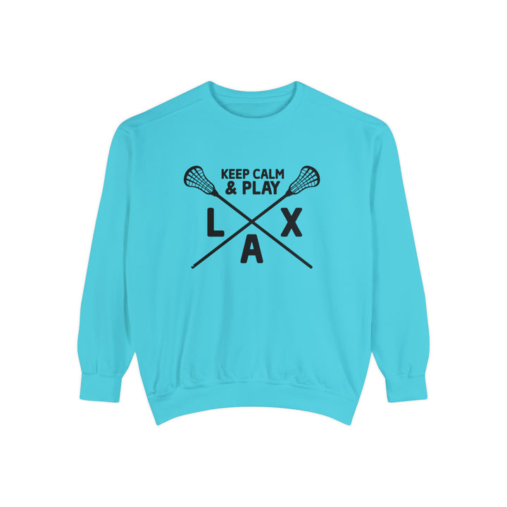 Keep Calm Lacrosse Adult Unisex Premium Crewneck Sweatshirt