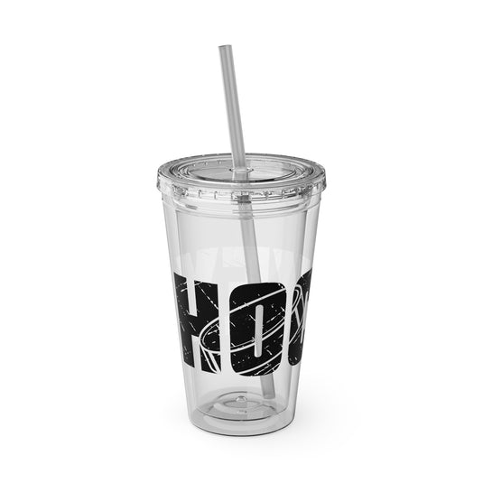 Hockey 16 oz Sunsplash Tumbler with Straw