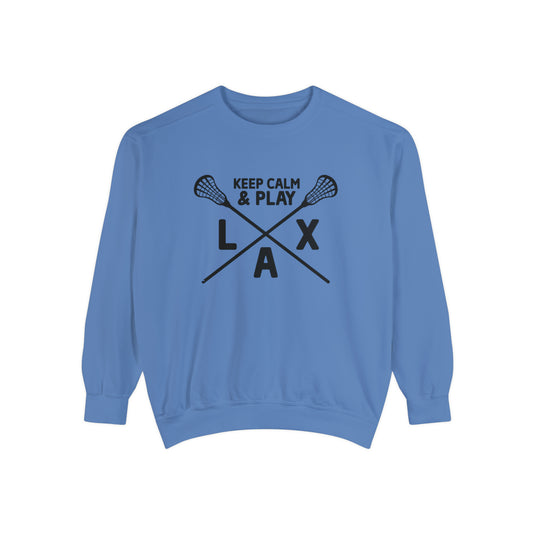 Keep Calm Lacrosse Adult Unisex Premium Crewneck Sweatshirt