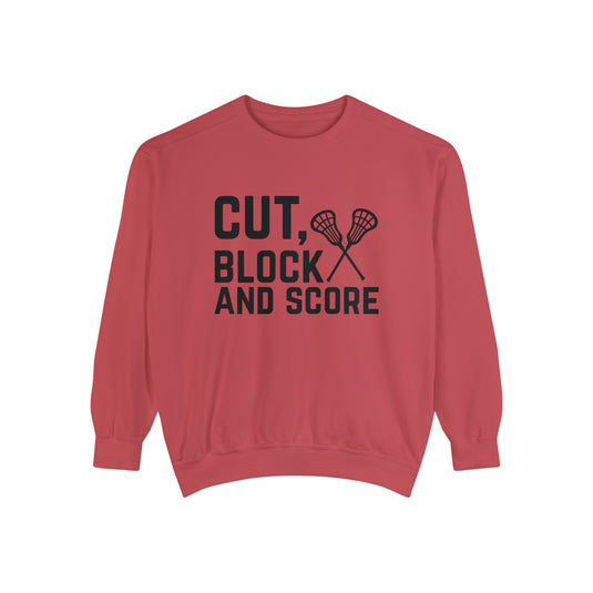 Cut Block and Score Lacrosse Adult Unisex Premium Crewneck Sweatshirt