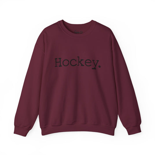 Typewriter Design Hockey Adult Unisex Basic Crewneck Sweatshirt