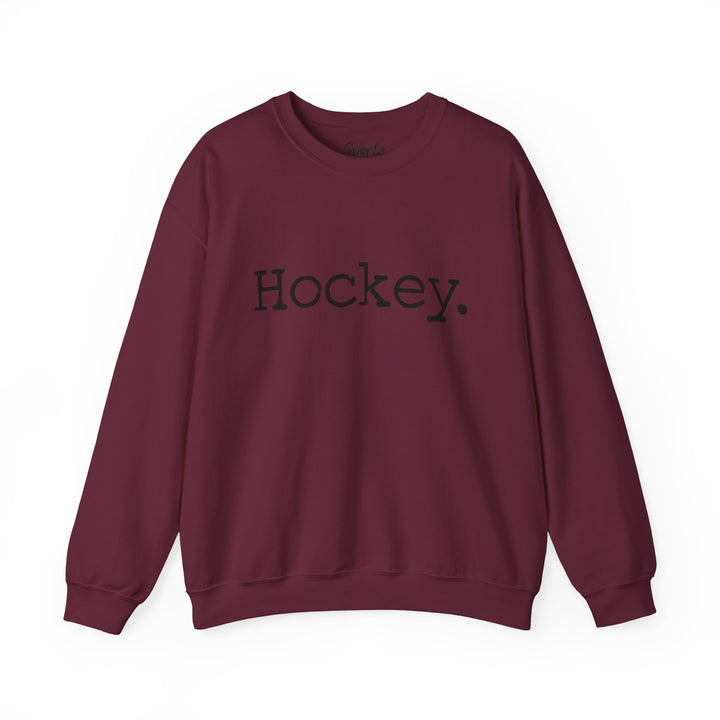 Typewriter Design Hockey Adult Unisex Crewneck Sweatshirt