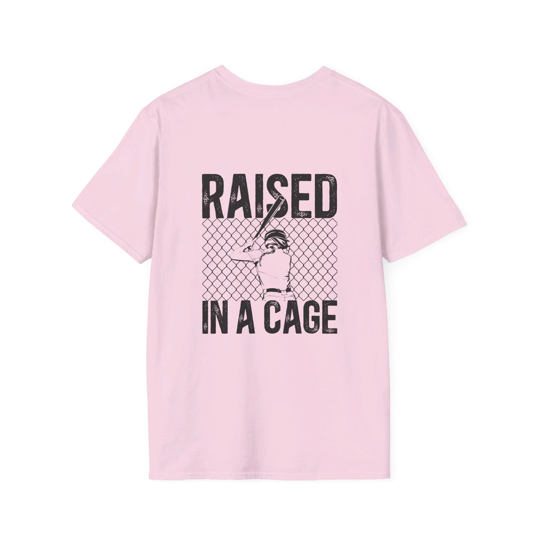 Raised in a Cage Softball Unisex Adult T-Shirt
