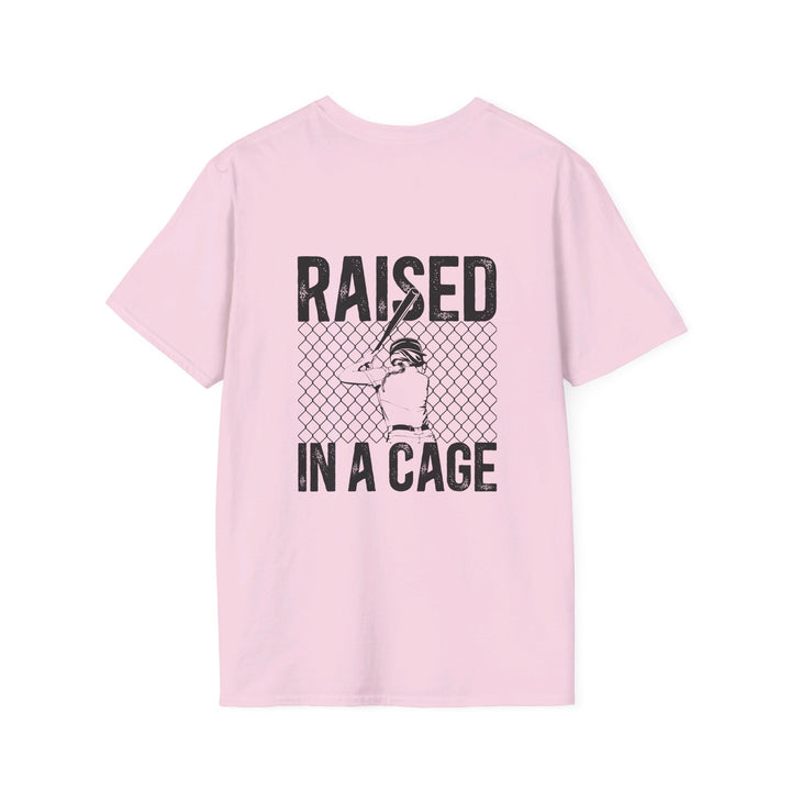 Raised in a Cage Softball Unisex Adult T-Shirt