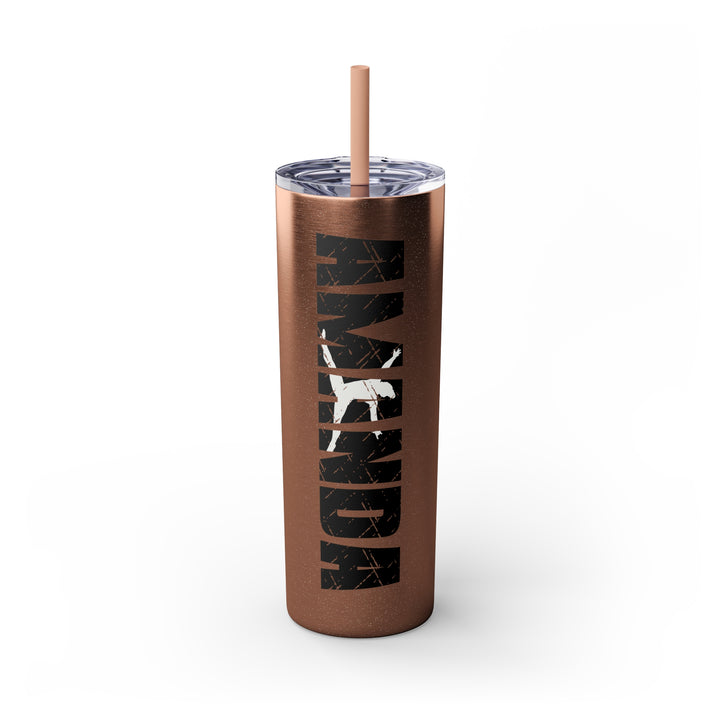 Gymnastics 20oz Skinny Tumbler with Straw w/Custom Name