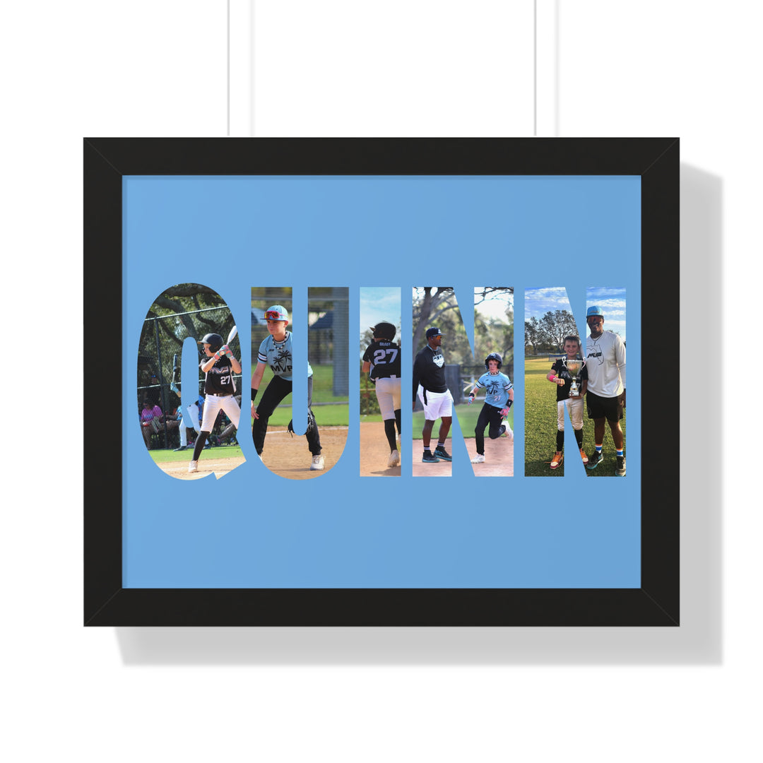 Custom Picture Block Name Framed Art