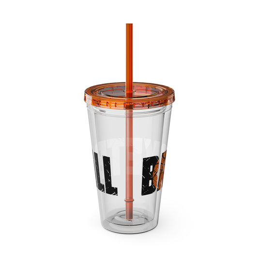 Basketball 16 oz Sunsplash Tumbler with Straw