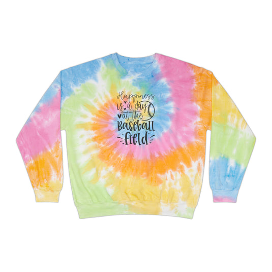 Happiness is a Day Adult Unisex Tie-Dye Crewneck Sweatshirt