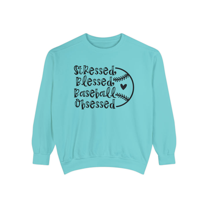 Stressed Blessed Baseball Obsessed Adult Unisex Premium Crewneck Sweatshirt