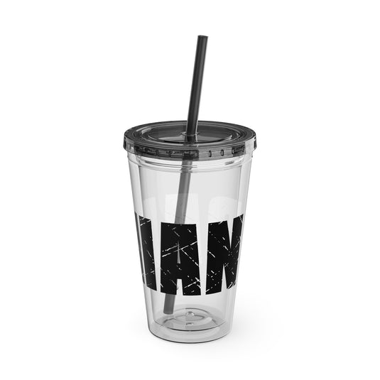 Lacrosse 16 oz Sunsplash Tumbler with Straw w/Custom Name