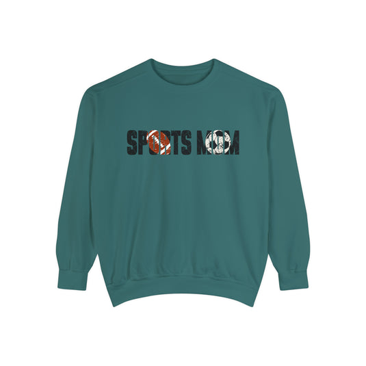 Sports Mom w/Football & Soccer Ball Adult Unisex Premium Crewneck Sweatshirt