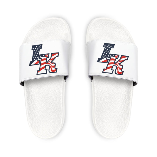 Iron Knights Youth Slide Sandals - Flag Design w/White Background