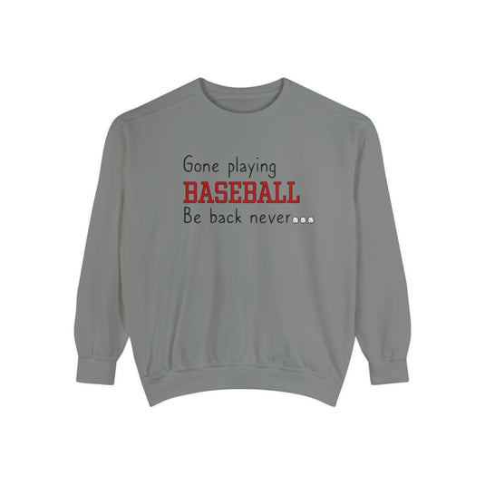 Gone Playing Baseball Adult Unisex Premium Crewneck Sweatshirt