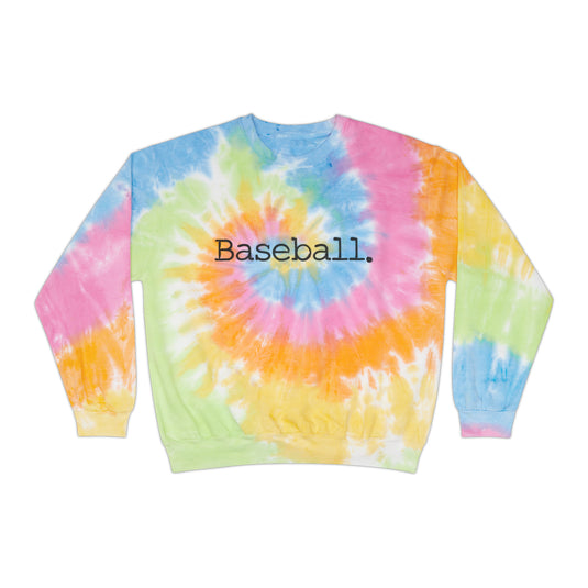 Typewriter Design Baseball Adult Unisex Tie-Dye Crewneck Sweatshirt