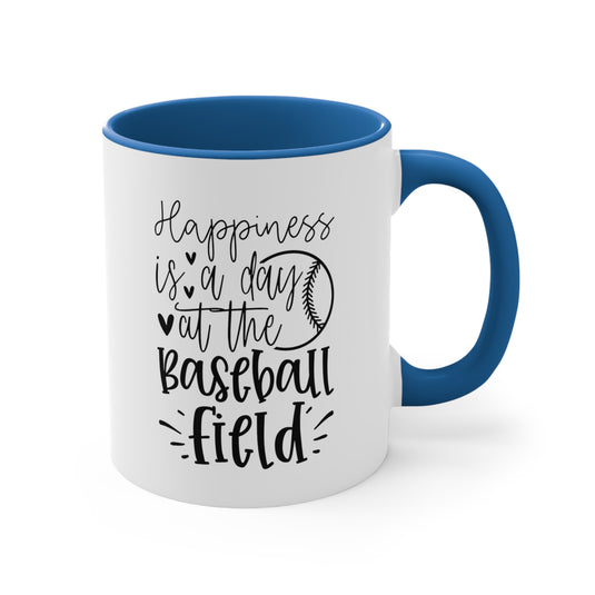 Happiness is a Day Baseball 11oz Accent Mug