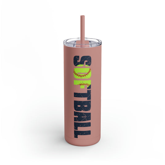 Softball 20oz Skinny Matte Tumbler