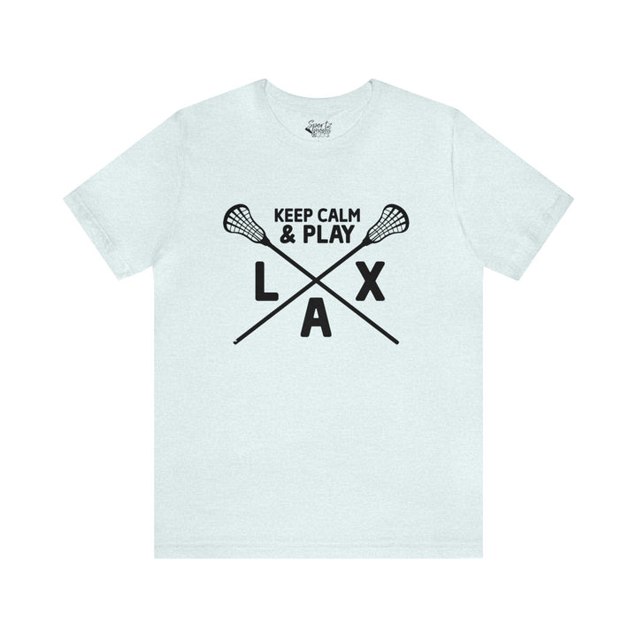 Keep Calm Lacrosse Adult Unisex Mid-Level T-Shirt