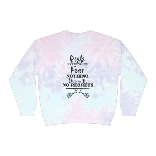 Risk Everything Lacrosse Adult Unisex Tie-Dye Crewneck Sweatshirt