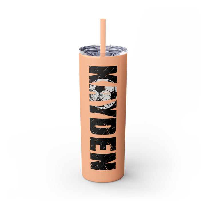 Soccer 20oz Skinny Tumbler with Straw w/Custom Name