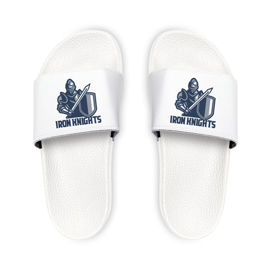 Iron Knights Men's Slide Sandals - Knight Design w/White Background