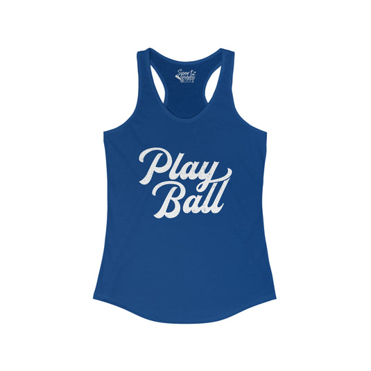 Play Ball Baseball Adult Women's Racerback Tank