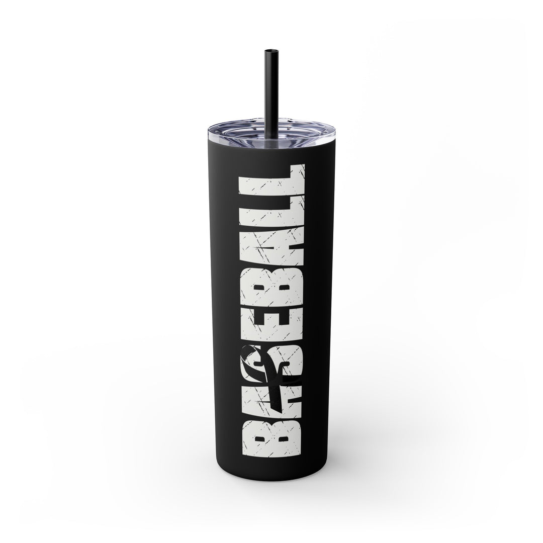 Cancer Ribbon Pick Your Sport 20oz Skinny Tumbler with Straw