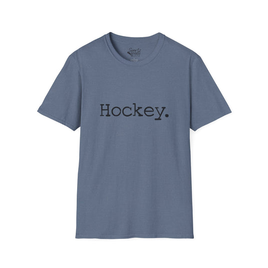 Typewriter Design Hockey Adult Unisex Basic T-Shirt