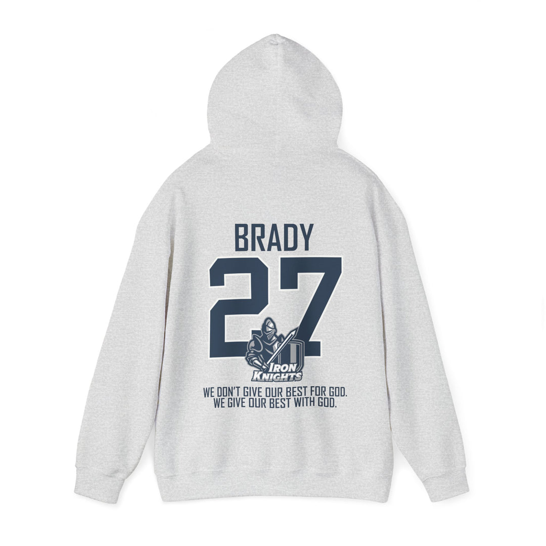 Iron Knights Adult Unisex Hooded Sweatshirt w/Knight Design, Name & Number on back
