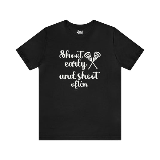 Shoot Early Lacrosse Adult Unisex Mid-Level T-Shirt