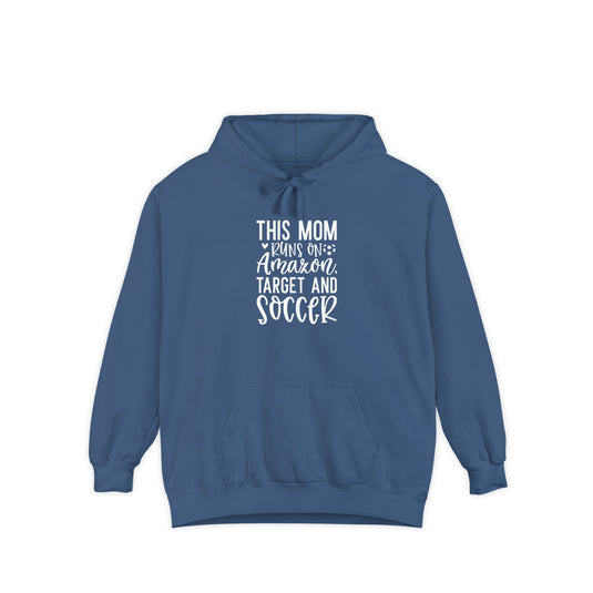 This Mom Runs on Amazon Soccer Adult Unisex Premium Hooded Sweatshirt