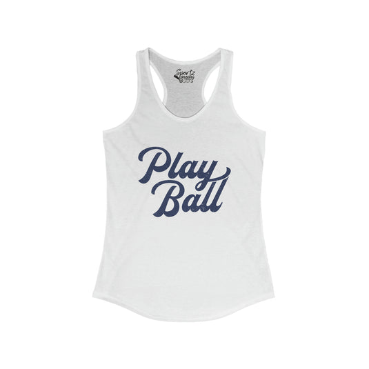 Play Ball Baseball Adult Women's Racerback Tank