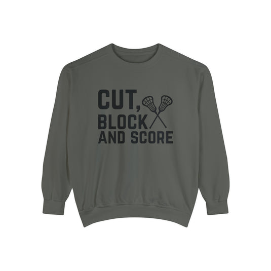 Cut Block and Score Lacrosse Adult Unisex Premium Crewneck Sweatshirt