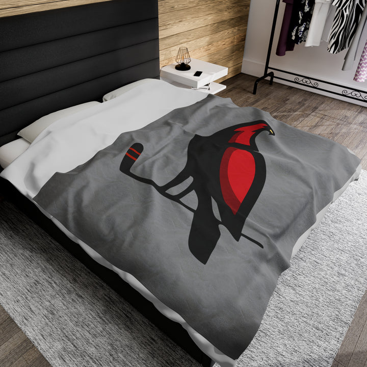 Wheeling Lightningbirds Velveteen Plush Blanket - Bird Logo Only