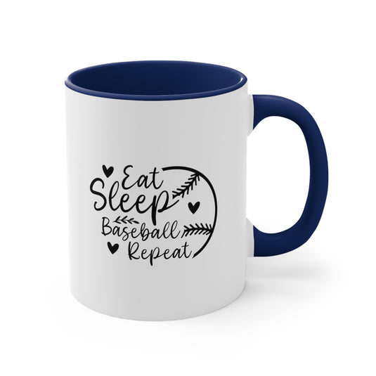 Eat Sleep Baseball Repeat 11oz Accent Mug