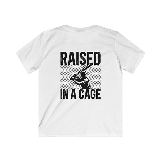 Raised in a Cage Baseball Unisex Youth Basic T-Shirt