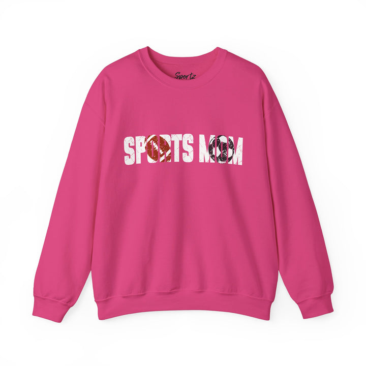 Sports Mom w/Football & Soccer Ball Adult Unisex Crewneck Sweatshirt
