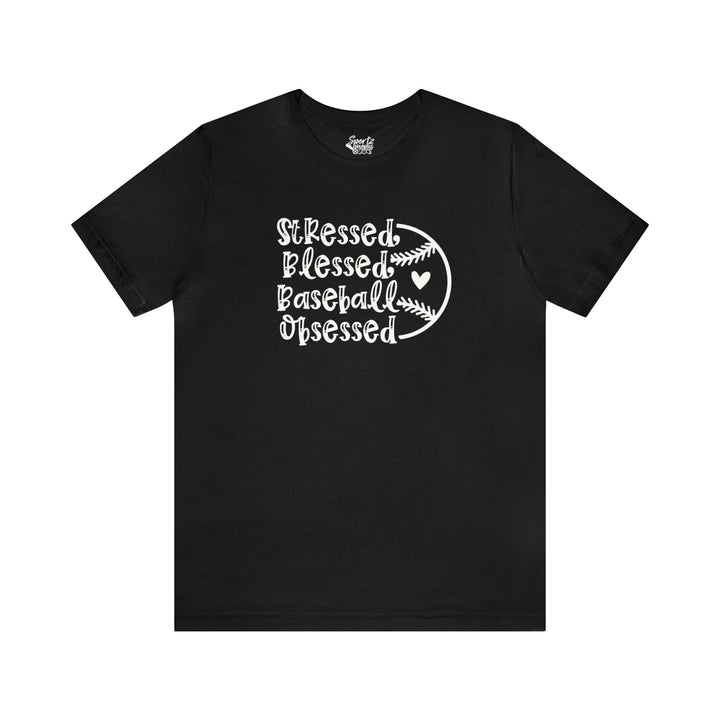Stressed Blessed Baseball Obsessed Adult Unisex Mid-Level T-Shirt