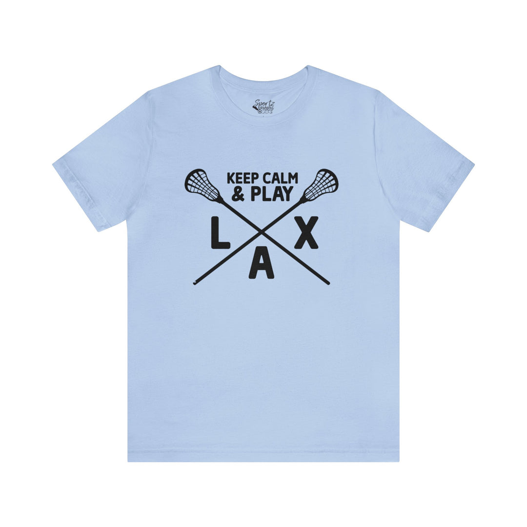 Keep Calm Lacrosse Adult Unisex Mid-Level T-Shirt