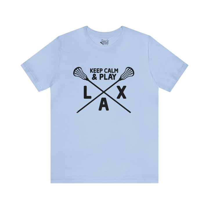 Keep Calm Lacrosse Adult Unisex Mid-Level T-Shirt