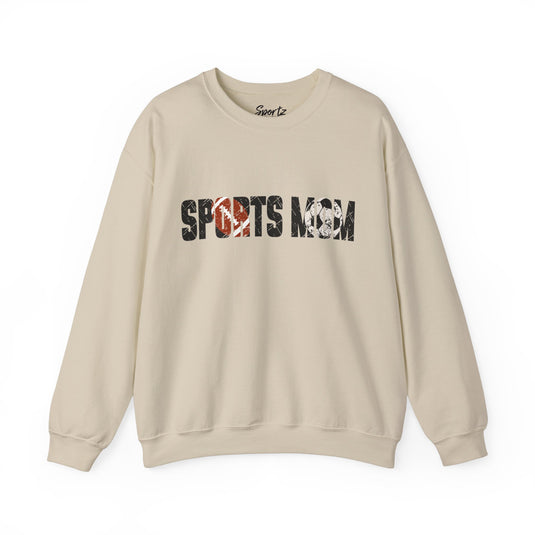 Sports Mom w/Football & Soccer Ball Adult Unisex Basic Crewneck Sweatshirt