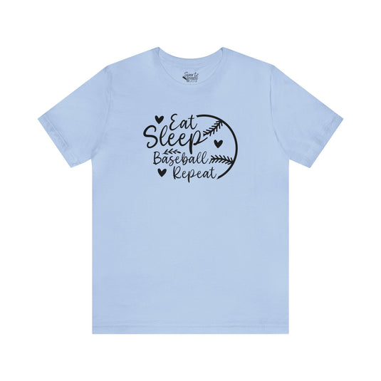 Eat Sleep Baseball Repeat Adult Unisex Mid-Level T-Shirt