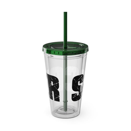 Soccer 16 oz Sunsplash Tumbler with Straw